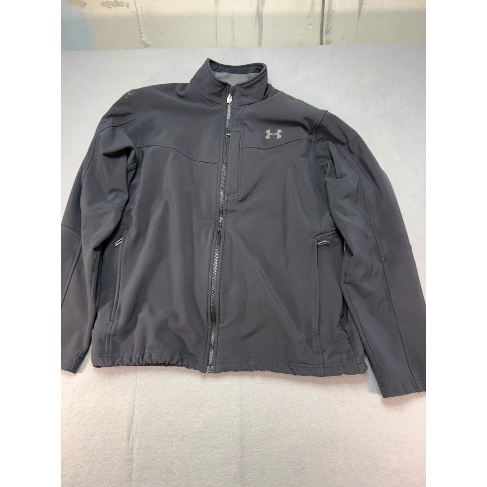 Under Armour Softshell Jacket Full Zip Gray Athletic‎ Coat Mens Size Medium